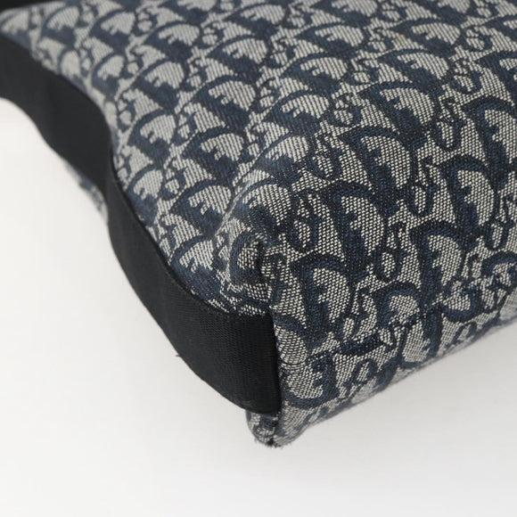 Christian Dior Trotter Canvas Shoulder Bag Navy Silver Auth ka480