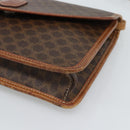 CELINE Macadam Canvas Shoulder Bag PVC Leather Brown Gold Auth ka4803-15