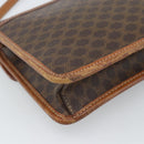 CELINE Macadam Canvas Shoulder Bag PVC Leather Brown Gold Auth ka4803-8