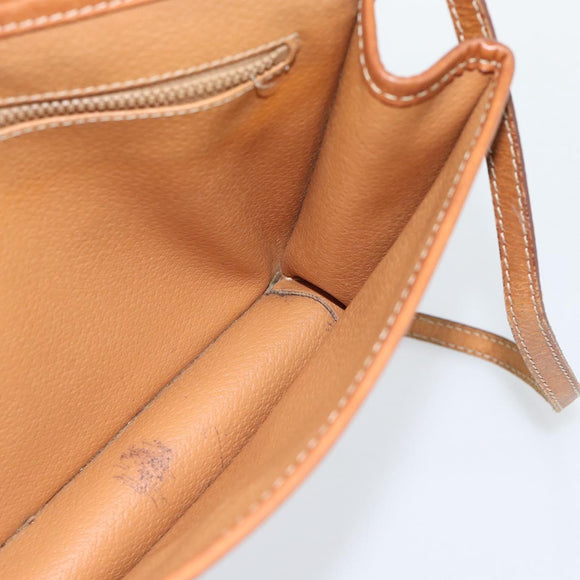CELINE Macadam Canvas Shoulder Bag PVC Leather Brown Gold Auth ka4803