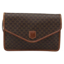 CELINE Macadam Canvas Shoulder Bag PVC Leather Brown Gold Auth ka4803-13
