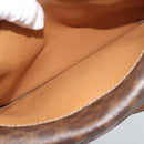 CELINE Macadam Canvas Shoulder Bag PVC Leather Brown Gold Auth ka4803-22