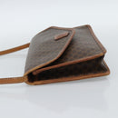 CELINE Macadam Canvas Shoulder Bag PVC Leather Brown Gold Auth ka4803-3