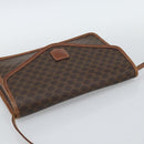 CELINE Macadam Canvas Shoulder Bag PVC Leather Brown Gold Auth ka4803-6