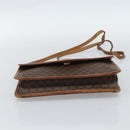 CELINE Macadam Canvas Shoulder Bag PVC Leather Brown Gold Auth ka4803-5