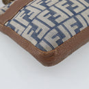 FENDI Zucca Canvas Celeria Shoulder Bag Blue Silver Auth ka4804A-14