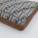 FENDI Zucca Canvas Celeria Shoulder Bag Blue Silver Auth ka4804A-15