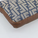 FENDI Zucca Canvas Celeria Shoulder Bag Blue Silver Auth ka4804A-16