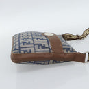 FENDI Zucca Canvas Celeria Shoulder Bag Blue Silver Auth ka4804A-4