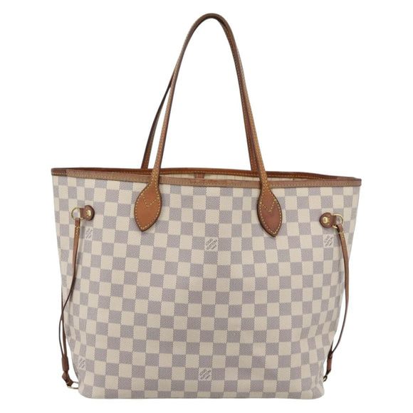 LOUIS VUITTON Damier Azur Neverfull MM Tote Bag N41605 LV Auth ka4805