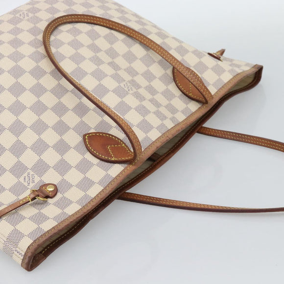 LOUIS VUITTON Damier Azur Neverfull MM Tote Bag N41605 LV Auth ka4805
