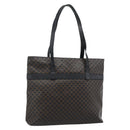 CELINE Macadam Canvas Tote Bag PVC Leather Black Gold Auth ka4807-1