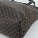 CELINE Macadam Canvas Tote Bag PVC Leather Black Gold Auth ka4807-9