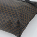 CELINE Macadam Canvas Tote Bag PVC Leather Black Gold Auth ka4807-15