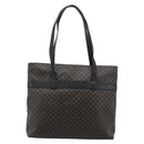 CELINE Macadam Canvas Tote Bag PVC Leather Black Gold Auth ka4807-13