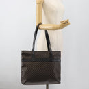 CELINE Macadam Canvas Tote Bag PVC Leather Black Gold Auth ka4807-22