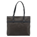 CELINE Macadam Canvas Tote Bag PVC Leather Black Gold Auth ka4807-2