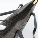 CELINE Macadam Canvas Tote Bag PVC Leather Black Gold Auth ka4807-6
