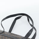 CELINE Macadam Canvas Tote Bag PVC Leather Black Gold Auth ka4807-8