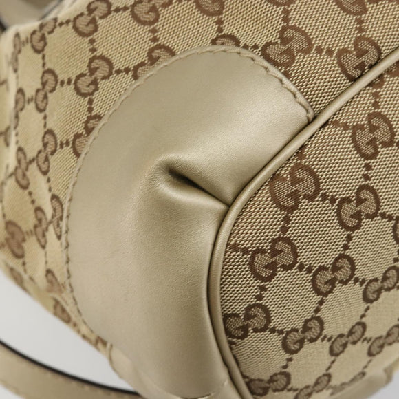 GUCCI GG Canvas Hand Bag 2way Beige Gold 247902 Auth ka4810A