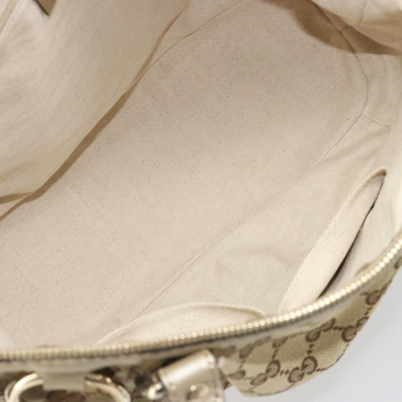 GUCCI GG Canvas Hand Bag 2way Beige Gold 247902 Auth ka4810A