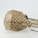 GUCCI GG Canvas Hand Bag 2way Beige Gold 247902 Auth ka4810A-3