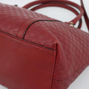 GUCCI Micro GG Canvas Hand Bag 2way Red Gold 449656 Auth ka4811A-13