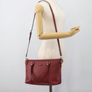 GUCCI Micro GG Canvas Hand Bag 2way Red Gold 449656 Auth ka4811A-25