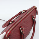 GUCCI Micro GG Canvas Hand Bag 2way Red Gold 449656 Auth ka4811A-6