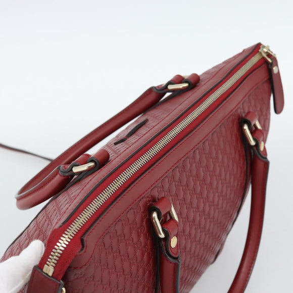 GUCCI Micro GG Canvas Hand Bag 2way Red Gold 449656 Auth ka4811A