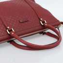 GUCCI Micro GG Canvas Hand Bag 2way Red Gold 449656 Auth ka4811A-7