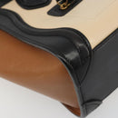 CELINE Luggage Nano Micro Mini Hand Bag Leather 2way Beige Gold Auth ka4812V-17