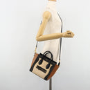 CELINE Luggage Nano Micro Mini Hand Bag Leather 2way Beige Gold Auth ka4812V-26