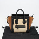 CELINE Luggage Nano Micro Mini Hand Bag Leather 2way Beige Gold Auth ka4812V-12