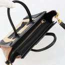 CELINE Luggage Nano Micro Mini Hand Bag Leather 2way Beige Gold Auth ka4812V-6
