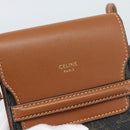 CELINE Triomphe Shoulder Pouch Bag PVC Black Auth ka4814V-17