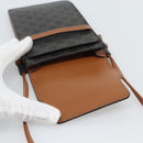 CELINE Triomphe Shoulder Pouch Bag PVC Black Auth ka4814V-10