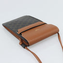 CELINE Triomphe Shoulder Pouch Bag PVC Black Auth ka4814V-6