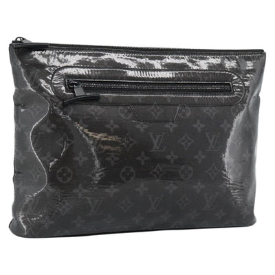 LOUIS VUITTON Monogram Eclipse Glaze Pochette Cosmos Black M63373 Auth ka4815