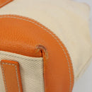 PRADA Tote Bag Canvas Beige Silver Auth ka4818V-9