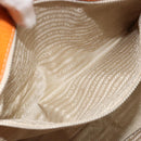 PRADA Tote Bag Canvas Beige Silver Auth ka4818V-23