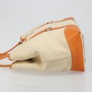 PRADA Tote Bag Canvas Beige Silver Auth ka4818V-4