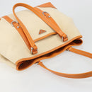 PRADA Tote Bag Canvas Beige Silver Auth ka4818V-7