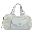 Salvatore Ferragamo Hand Bag Suede Leather Light Blue Silver Auth ka4819A-1