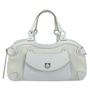 Salvatore Ferragamo Hand Bag Suede Leather Light Blue Silver Auth ka4819A-13