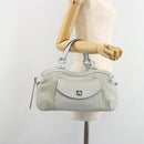 Salvatore Ferragamo Hand Bag Suede Leather Light Blue Silver Auth ka4819A-24