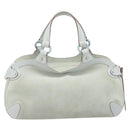 Salvatore Ferragamo Hand Bag Suede Leather Light Blue Silver Auth ka4819A-2