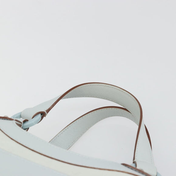 Salvatore Ferragamo Hand Bag Suede Leather Light Blue Silver Auth ka4819A