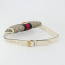 GUCCI GG Supreme Sherry Line Waist bag PVC Beige Red Navy 674081 Auth ka4820V-7