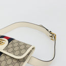 GUCCI GG Supreme Sherry Line Waist bag PVC Beige Red Navy 674081 Auth ka4820V-8